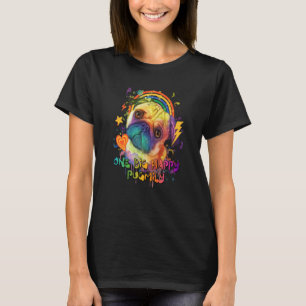 Camiseta Um Grande Pugmily Feliz Pug Humor Cão Bulldog Hola