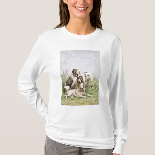 Camiseta Um grupo de cães franceses (Frente)