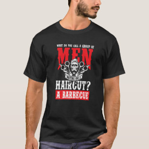 Camiseta Um Grupo Esperando Um Corte De Cabelo Um Prêmio De