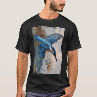Camiseta Um guarda-rios voando sobre a água, Aves em Movime