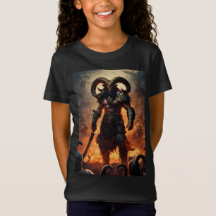 Camiseta Um guerreiro monstro com a cabeça de um ram 1