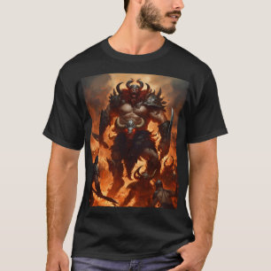 Camiseta Um guerreiro monstro com a cabeça de um ram 2