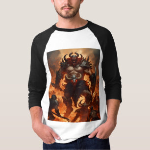 Camiseta Um guerreiro monstro com a cabeça de um ram 2