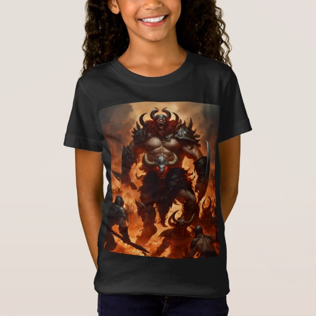 Camiseta Um guerreiro monstro com a cabeça de um ram 2 (Frente)