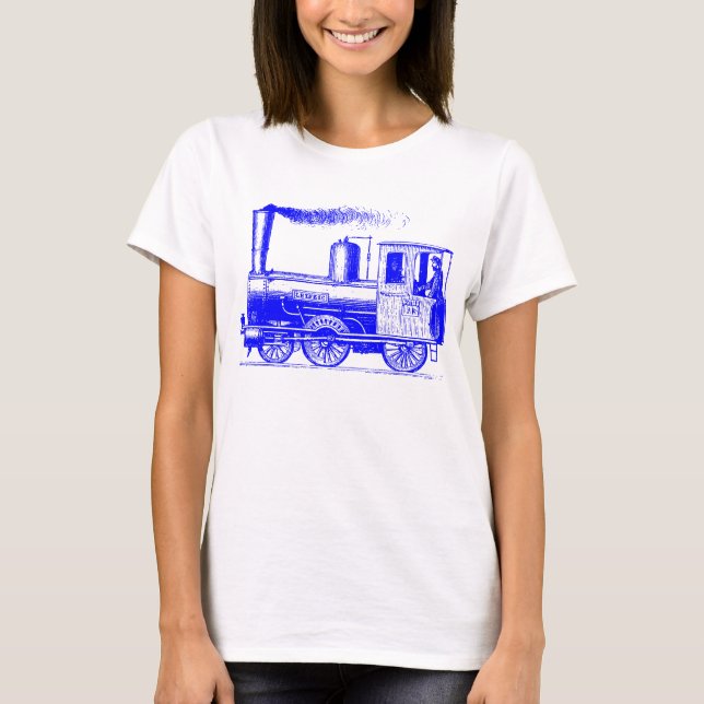 Camiseta Um homem e seu trem - Azul (Frente)