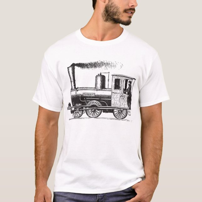 Camiseta Um homem e seu trem - Preto (Frente)
