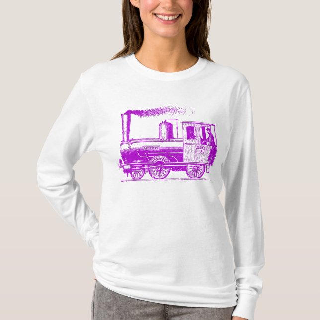 Camiseta Um homem e seu trem - Roxo (Frente)