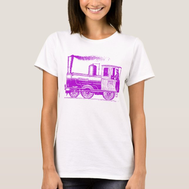 Camiseta Um homem e seu trem - Roxo (Frente)