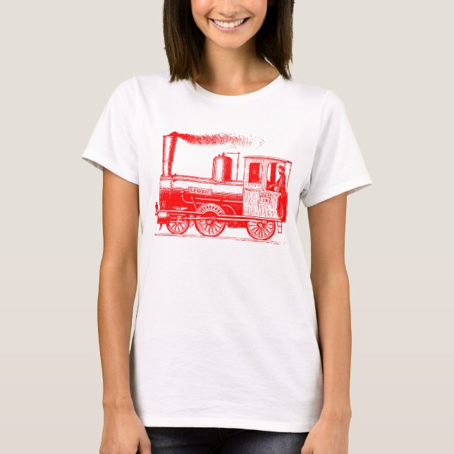 Camiseta Um homem e seu trem - Vermelho (Frente)