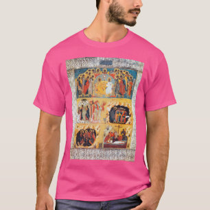 Camiseta Um Ícone Ortodoxo Russo De Cinco Partes, Que Repre