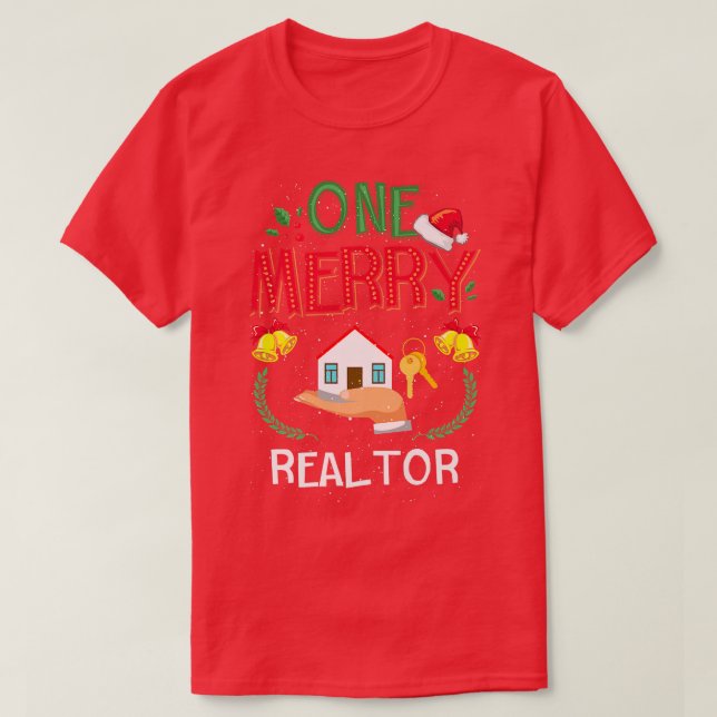 Camiseta Um Imobiliário de Feliz Suor de Natal Feio (Frente do Design)