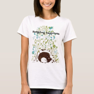 Camiseta um impressão legal do ouriço, felicidade do ouri