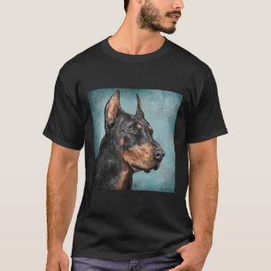 Camiseta Um Impressionante Pinscher Negro E Dourado Doberma