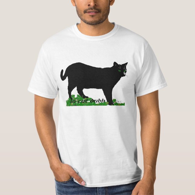 Camiseta Um irlandês de Dubh do gato (o gato preto) (Frente)