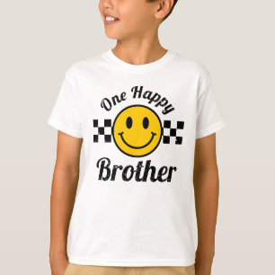Camiseta Um Irmão Feliz Sorriso Amarelo Correspondência de 
