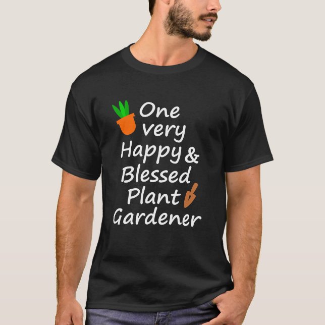 Camiseta Um jardineiro muito feliz e abençoado (Frente)