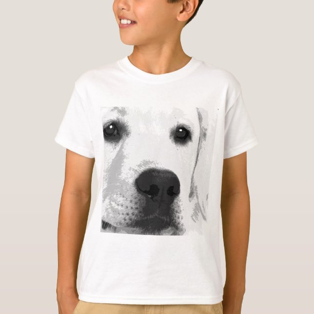 Camiseta Um labrador preto e branco (Frente)