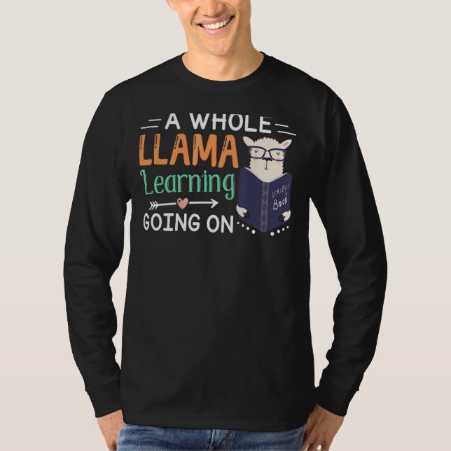 Camiseta Um Lama Inteiro Aprendendo Professora (Frente)