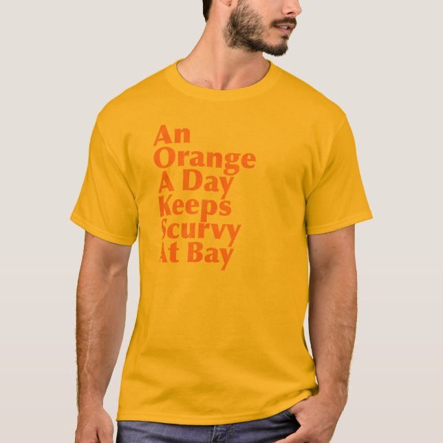 Camiseta Um Laranja Por Dia Mantém-Se Escurvado No Comparti (Frente)