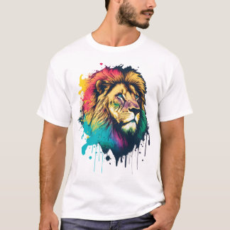 Camiseta Um Leão Colorido