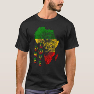 Camiseta Um Leão De Leão Rasta Reggae África Mapa Leão De J