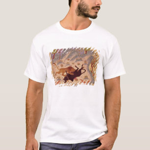 Camiseta Um leão que ataca e que mata uma Bull