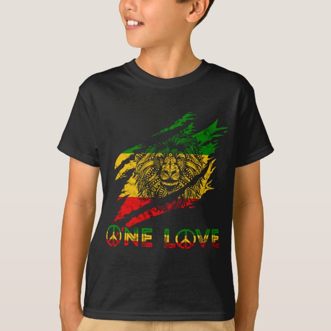 Camiseta Um Leão Reggae De Judah Claw Rastafari Raízes (Frente)