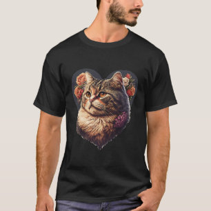 Camiseta Um lindo e adorável gato-Feliz dia de os namorados