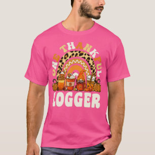 Camiseta Um Logger Agradável Ação de Graças Rainbow Leopard