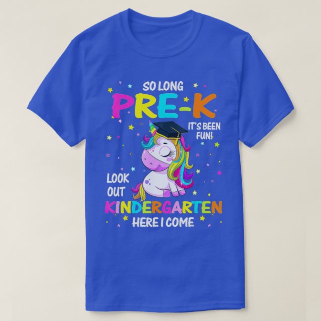 Camiseta Um Longo Jardim de Infância Pré-K Aqui Eu Vim Unic (Frente do Design)