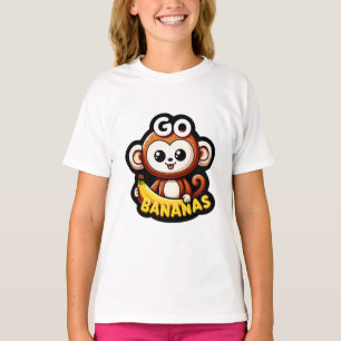 Camiseta Um macaco alegre, Diversão de Banana Vai Bananas! 