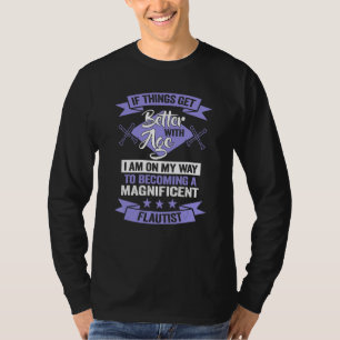 Camiseta Um Magnífico Jogador de Fluta de Aniversário Fluti