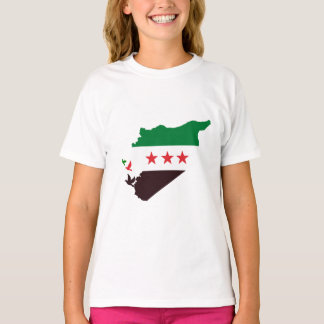 Camiseta Um mapa da Síria com a bandeira da Revolução