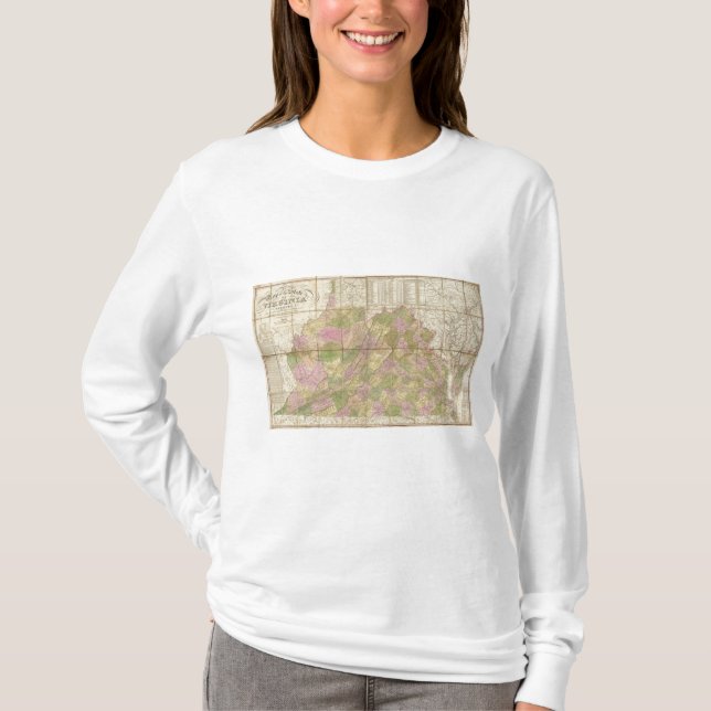 Camiseta Um mapa de Virgínia (Frente)