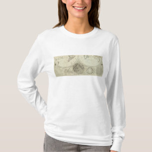 Camiseta Um mapa geral do globo terraqueous ou do mundo