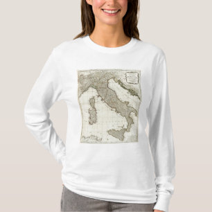 Camiseta Um mapa novo de Italia com as ilhas de Sicília
