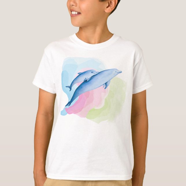 Camiseta Um mar incrível com golfinhos (Frente)