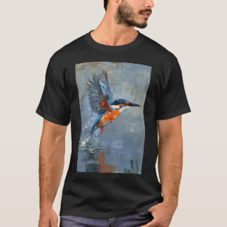 Camiseta Um martim-pescador voando sobre a água, Pássaros e