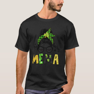 Camiseta Um Mema Sortudo Coque Desgrenhado Leopardo Dia de