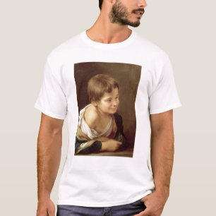 Camiseta Um menino do camponês que inclina-se em um