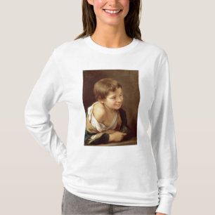 Camiseta Um menino do camponês que inclina-se em um