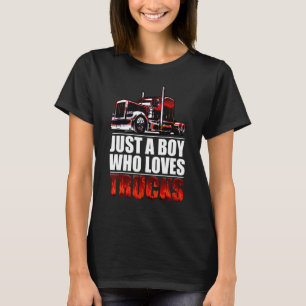 Camiseta um menino que ama Semi Truck, uma grande e incríve