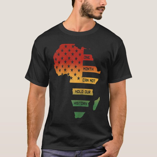 Camiseta Um mês não pode manter nossa história África mapa  (Frente)