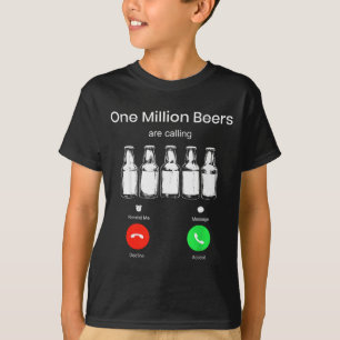 Camiseta Um Milhão de Cervejas Estão Ligando Tela do Telefo