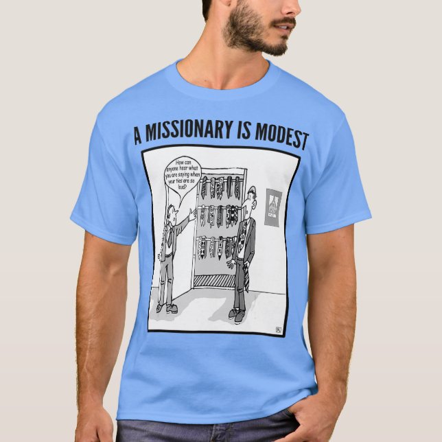 Camiseta Um Missionário é um presente de LDS Modesto e Engr (Frente)