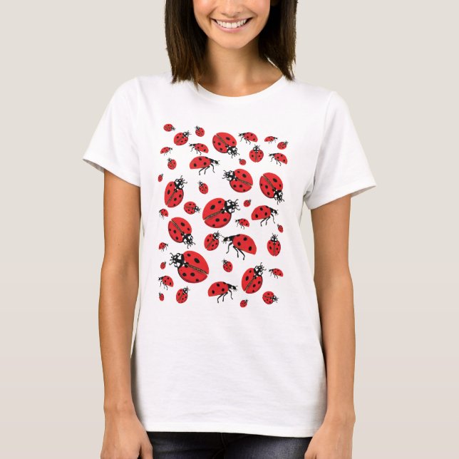 Camiseta Um monte de Ladybugs - Padrão Sortudo (Frente)