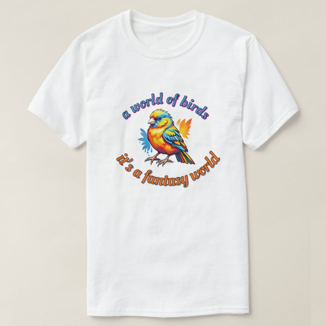 CAMISETA "UM MUNDO DE AVES" (Frente do Design)