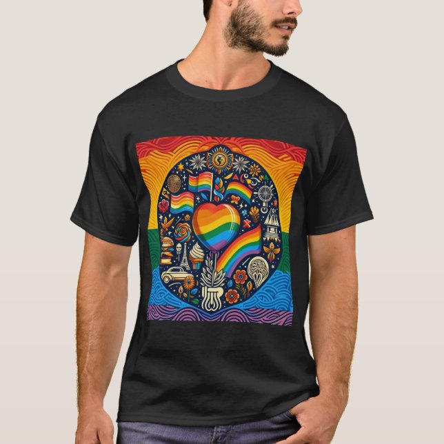 Camiseta Um mundo de Impressão do Orgulho (Frente)