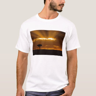 Camiseta Um nascer do sol com a boca aberta no Maasai Mara