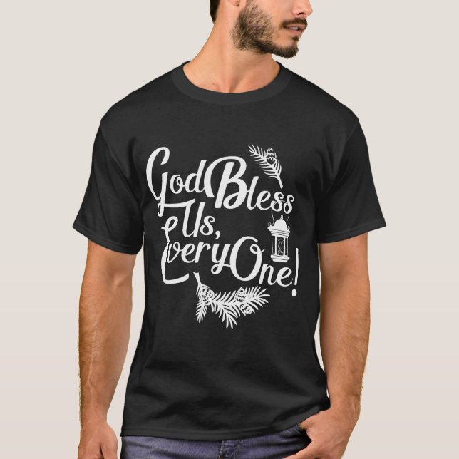 Camiseta Um Natal Carol Charles Dickens nos Deus abençoe Vé (Frente)